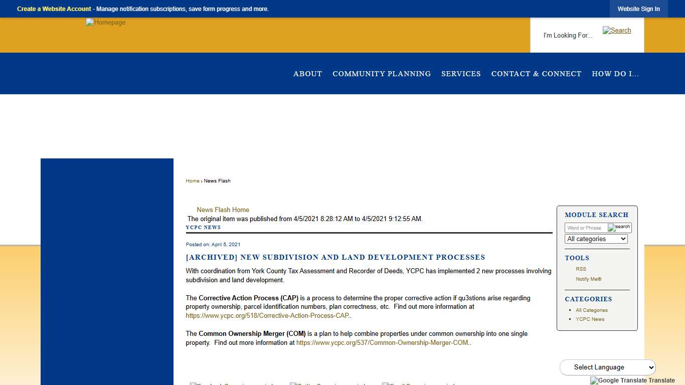 News Flash • York County Planning Commission PA • CivicEngag