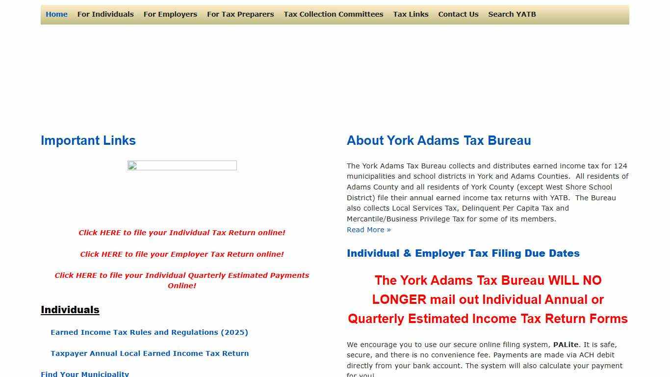 York Adams Tax Bureau - Pennsylvania Municipal Taxes